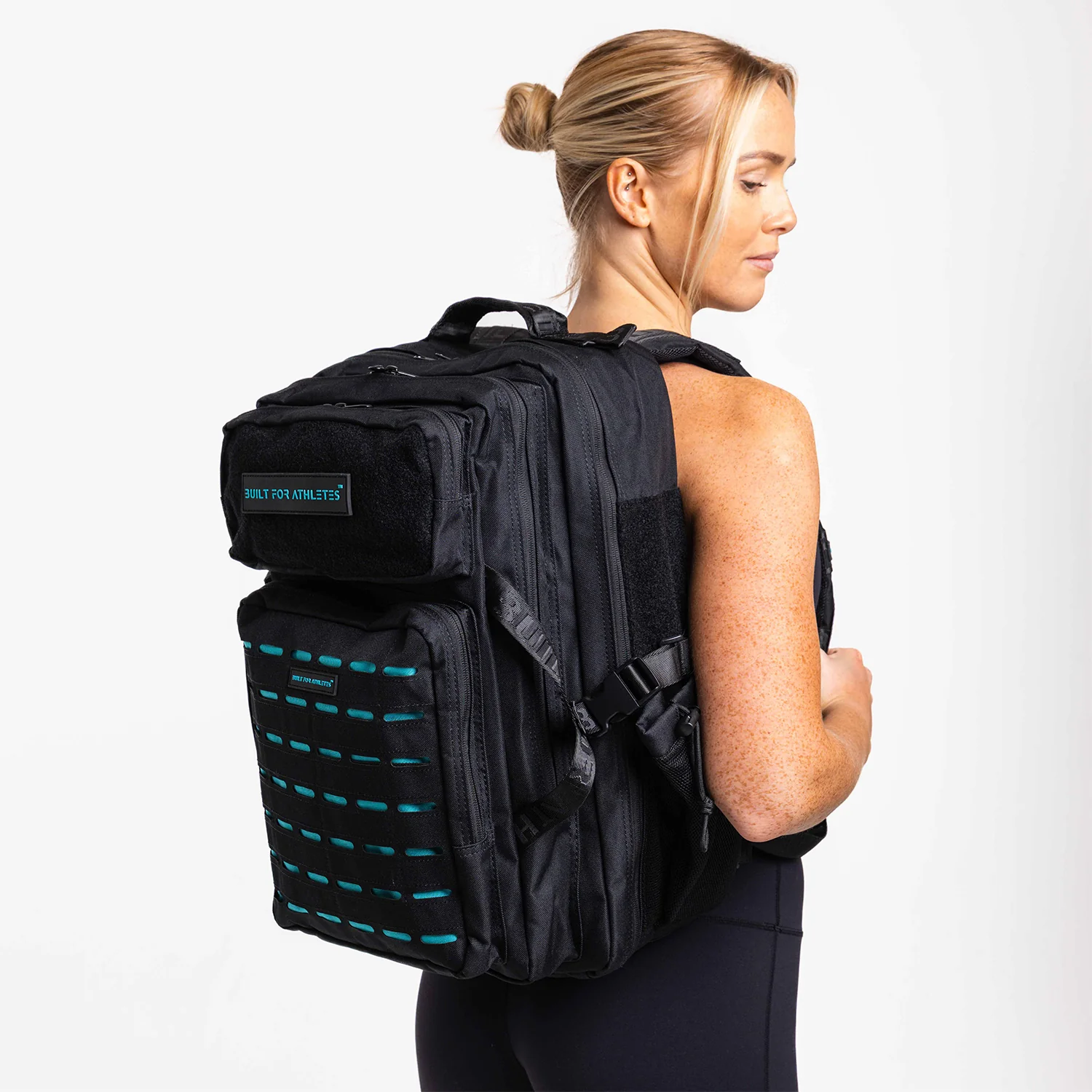 Black & Aqua Gym Backpack Plus - Image 3