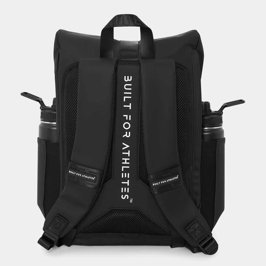 Black Roll Top Backpack - Image 6