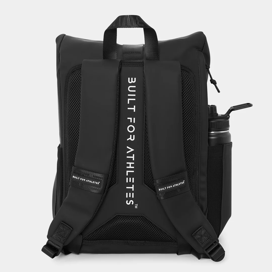 Black Roll Top Backpack - Image 8