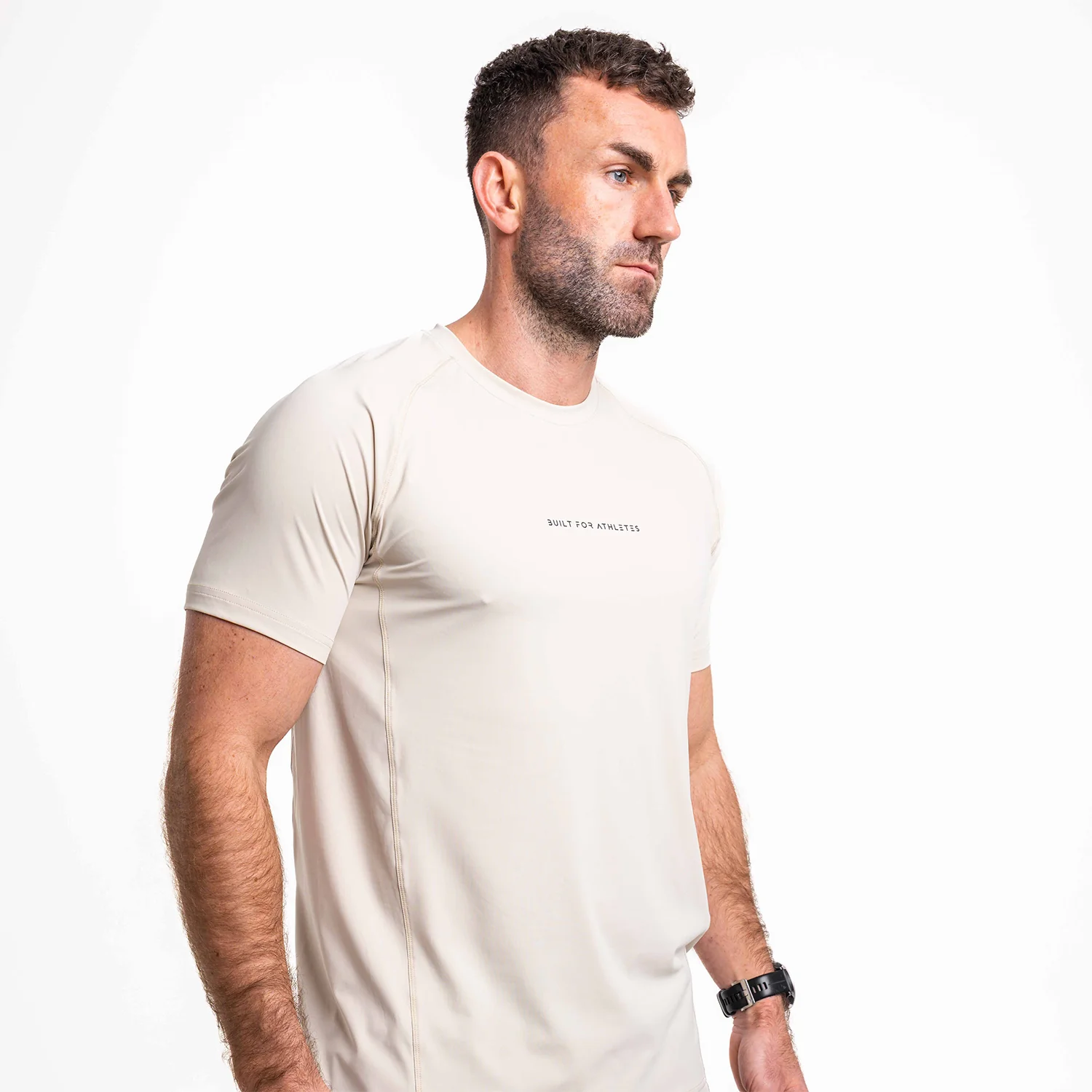 Men's Ecru Training T-Shirt - Image 3