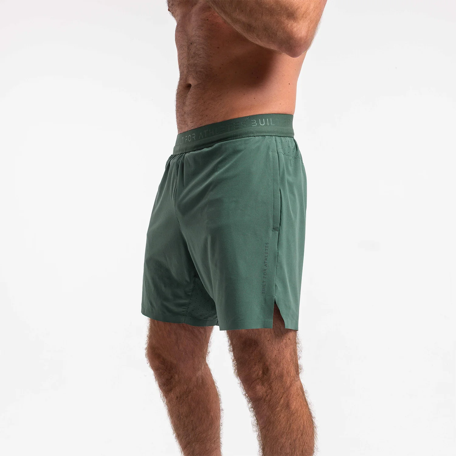 Men's Washed Green 2-in-1 Training Shorts - Image 2