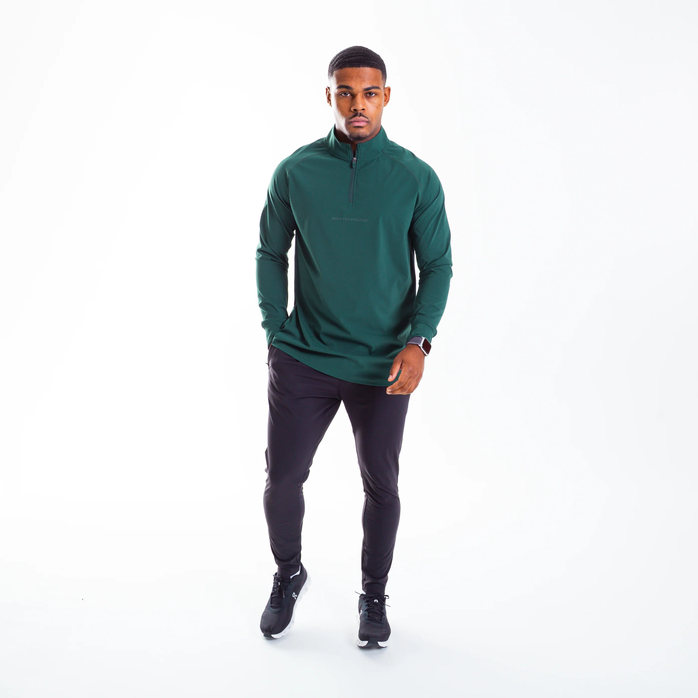 Men's Forest Green 1/4 Zip Pullover - Image 3
