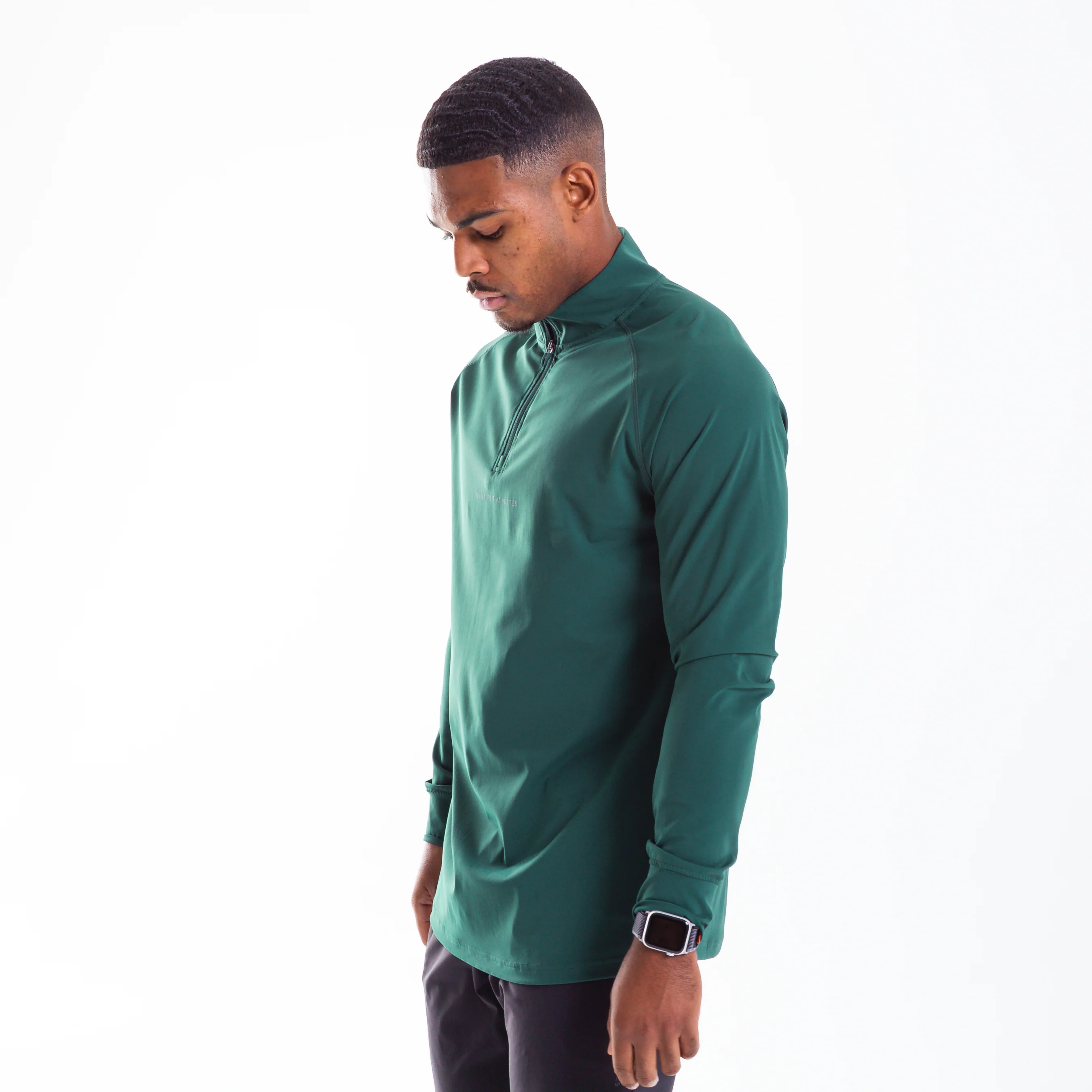 Men's Forest Green 1/4 Zip Pullover - Image 6