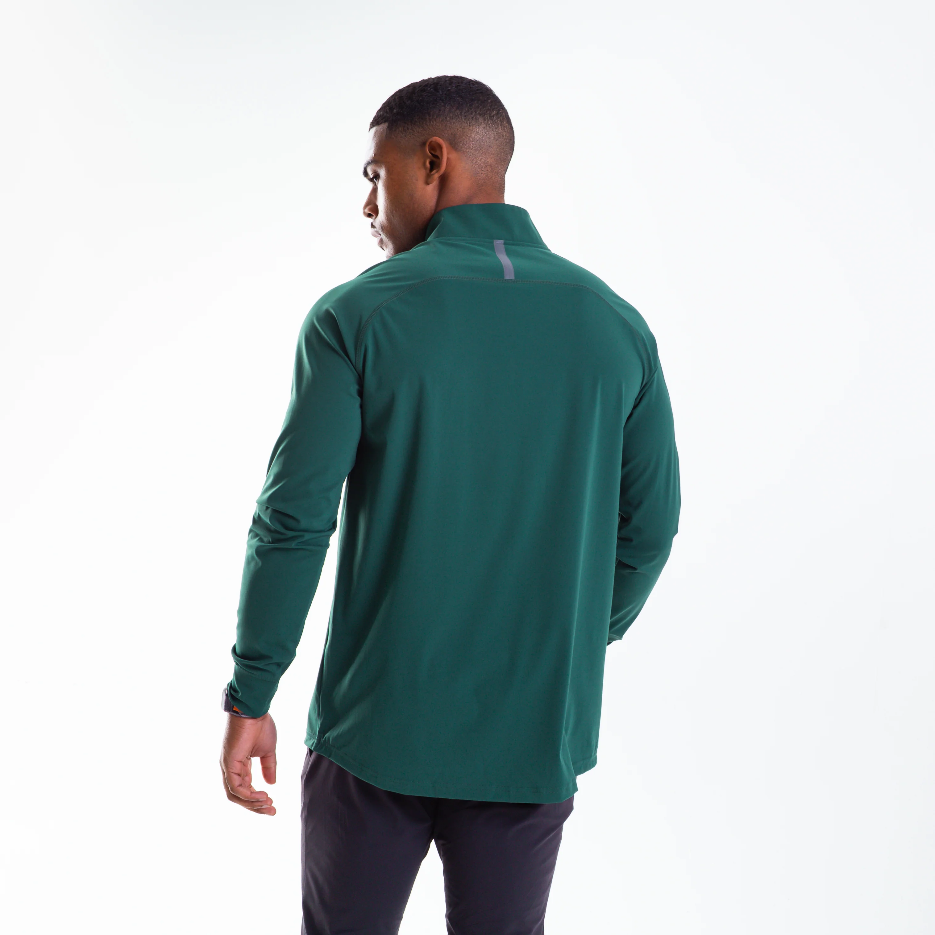 Men's Forest Green 1/4 Zip Pullover - Image 8